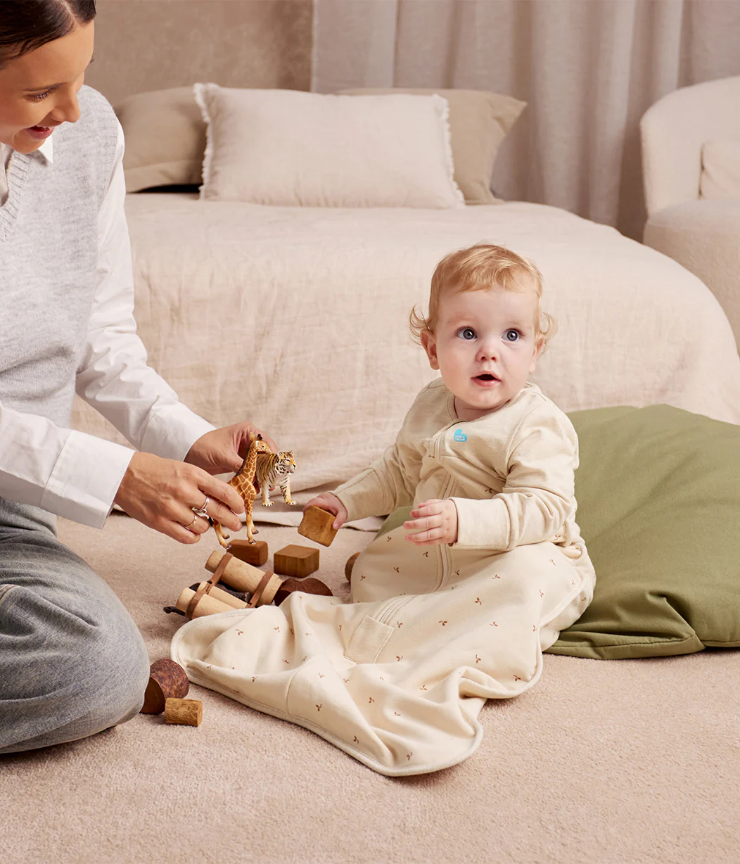 Sleep Bag Long Sleeve 1.5 TOG Cotton Oatmeal Twigs - Image 7