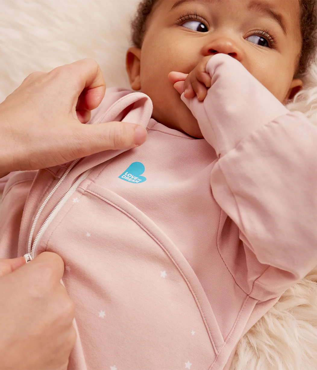 Sleep Bag Long Sleeve 1.0 TOG Cotton Powder Pink Twinkle - Image 5