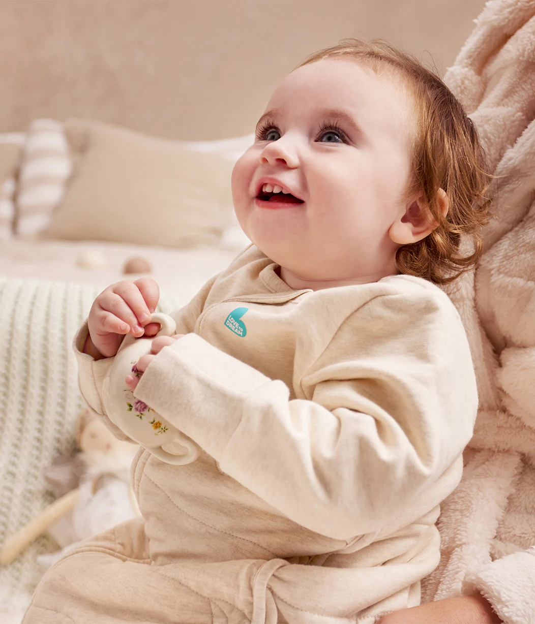 Sleep Bag Long Sleeve 3.5 TOG Cotton Oatmeal Moon Quilting - Image 5