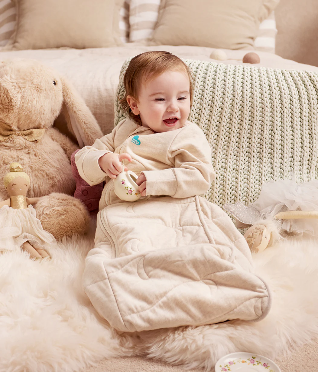 Sleep Bag Long Sleeve 3.5 TOG Cotton Oatmeal Moon Quilting - Image 6