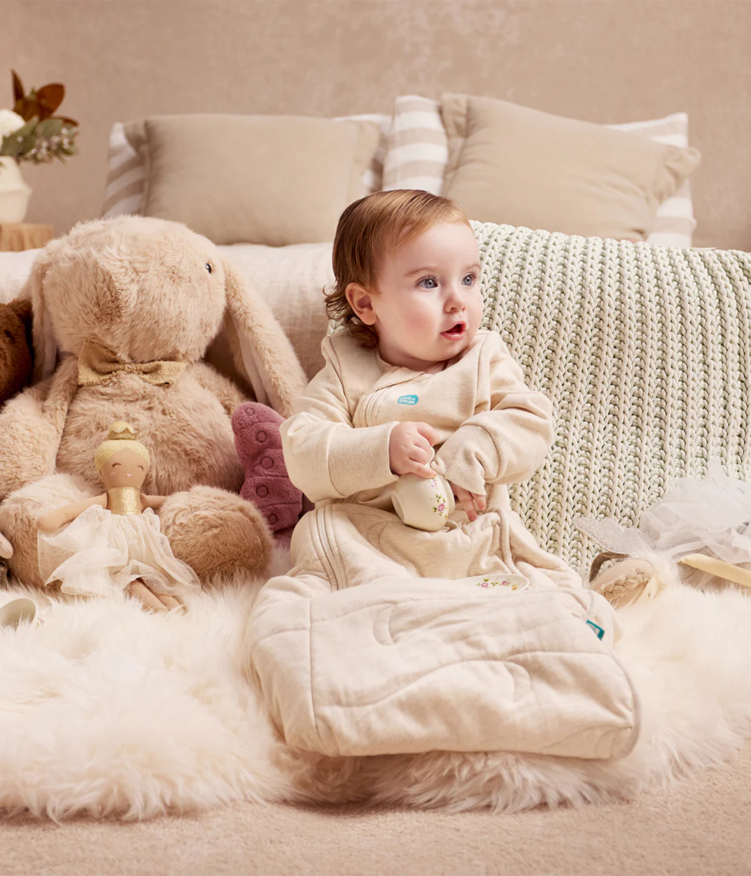 Sleep Bag Long Sleeve 3.5 TOG Cotton Oatmeal Moon Quilting - Image 7