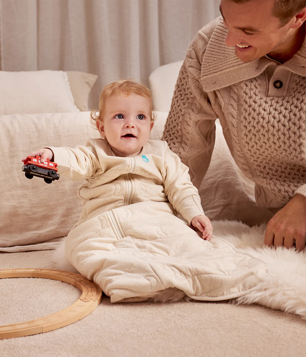 Sleep Bag Long Sleeve 3.5 TOG Cotton Oatmeal Moon Quilting - Image 9