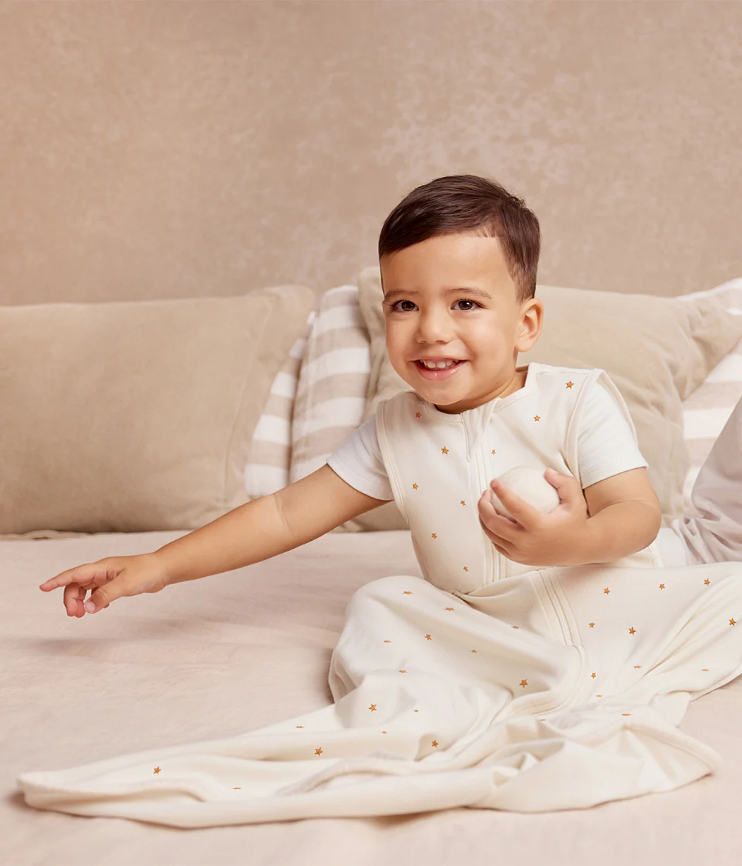 Sleep Bag Sleeveless 1.5 TOG Cotton Buff Twinkle Embroidery - Image 7