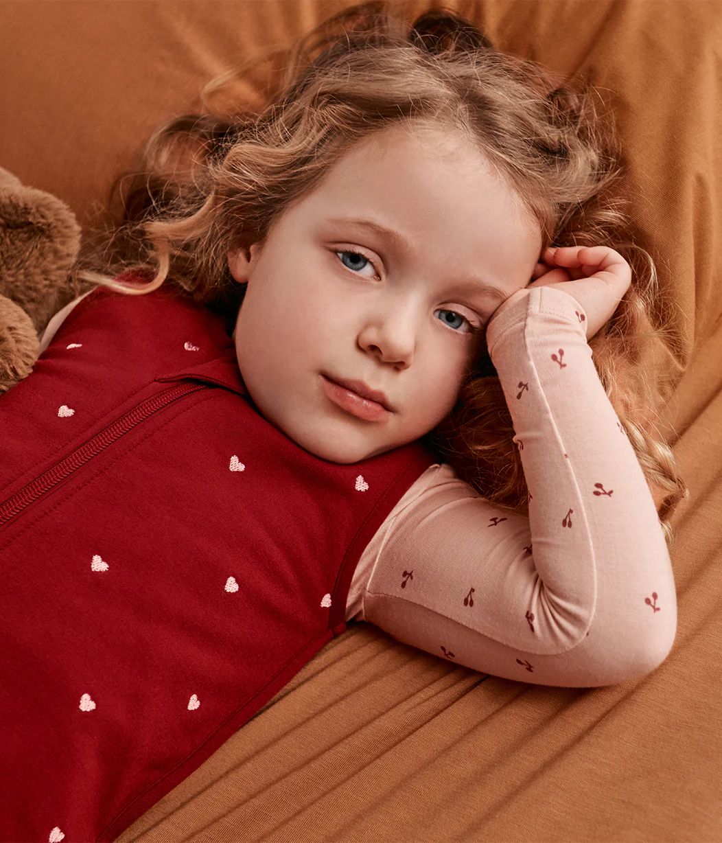 Sleep Bag Sleeveless 1.5 TOG Cotton Maroon Hearts Embroidery - Image 5