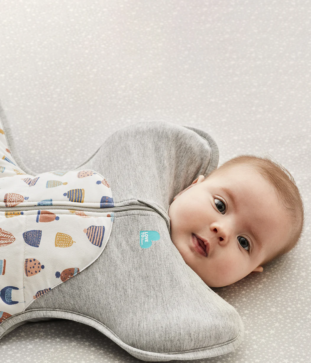 Swaddle Up™ Hip Harness 2.5 TOG Cotton White Happy Hats - Image 4