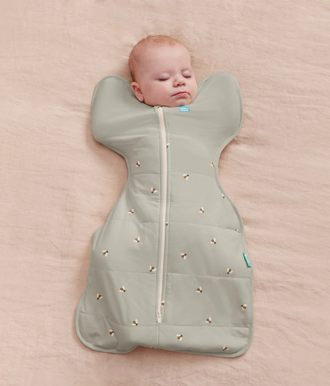 Swaddle Up™ 2.5 TOG Cotton Olive Bees - Image 5